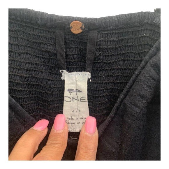 FP One Boho V‎ Neck Cropped Tank Lace Trim Hem Sz S - Picture 3 of 4